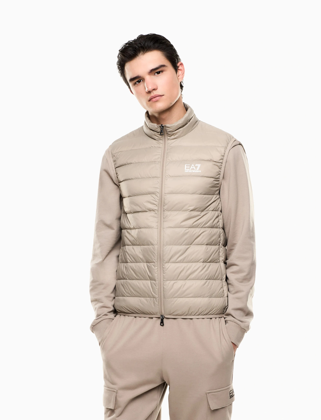 EA7 Down Waistcoat, 3XL, Beige, Overtøj > Veste, Herre