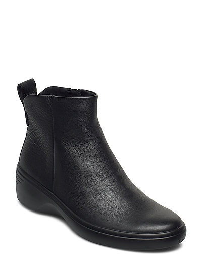 ecco black leather booties