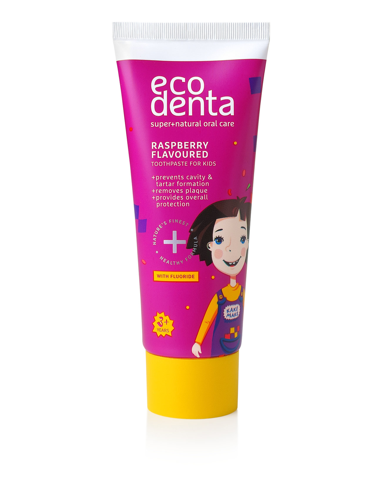 Ecodenta Raspberry Flavoured Toothpaste For Kids, 3+ Y.o. 75 Ml Home Bath Time Health & Hygiene Toothbrushes Nude Ecodenta