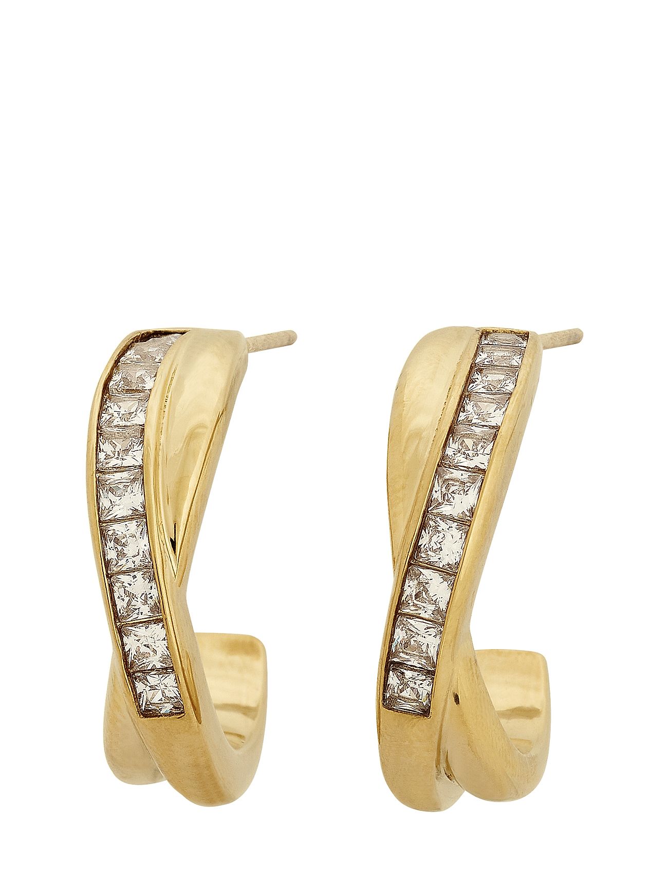 Andorra Creoles Duo L Gold Accessories Jewellery Earrings Hoops Gold Edblad