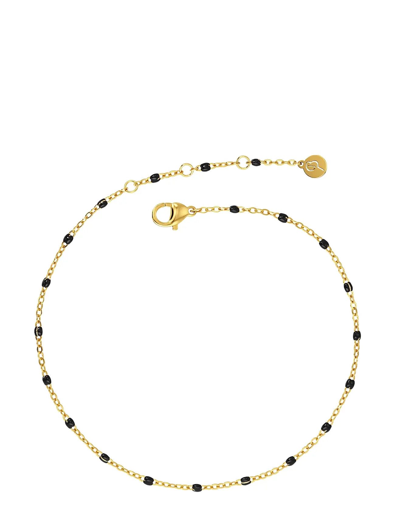 Edblad Perlina Chain Anklet Black Gold Guld