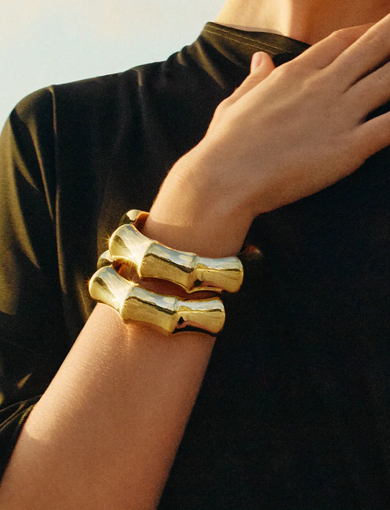 Edblad Cane Bangle Gold, L, Gold, Armbånd > Armringe, Dame