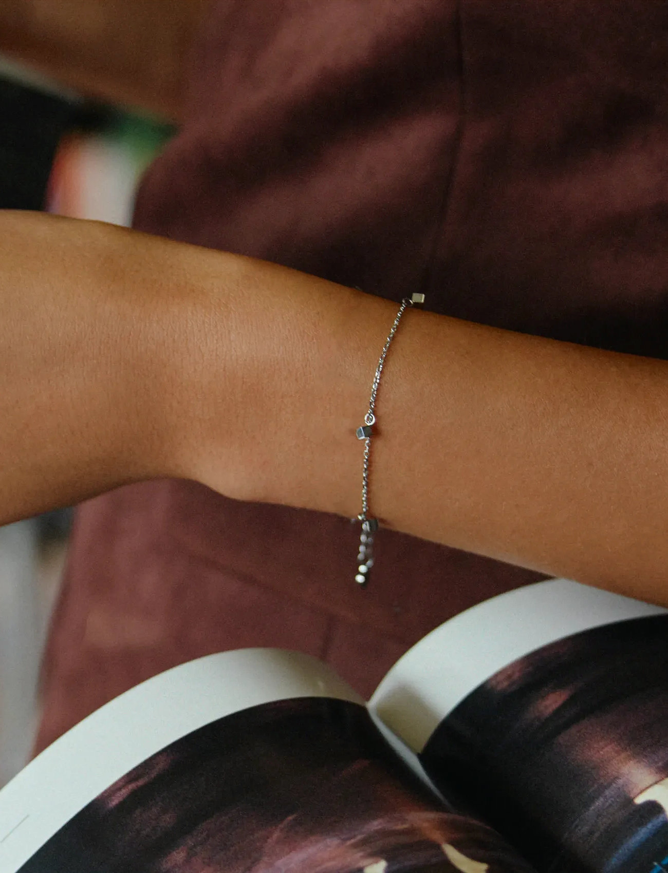 Edblad Dice Bracelet, One Size 15, Silver, Armbånd > Kædearmbånd, Dame