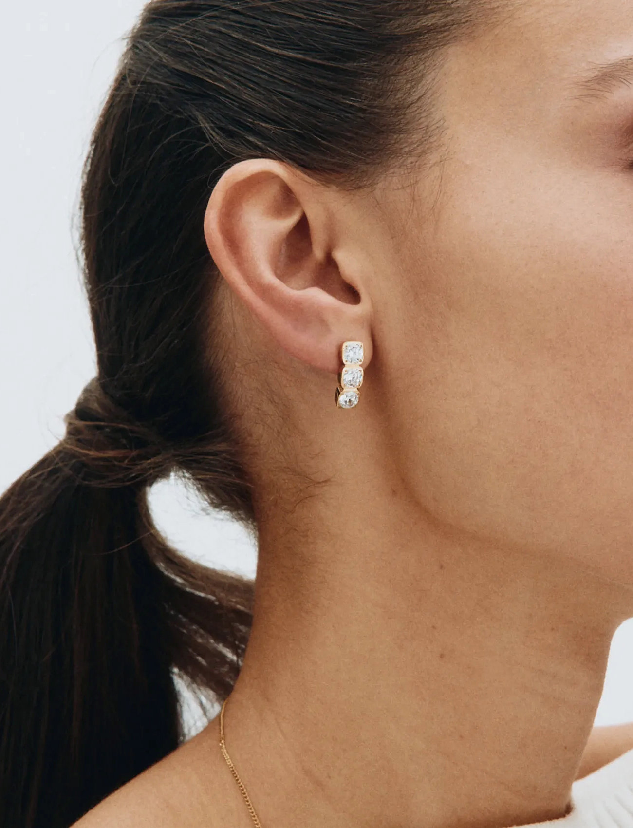 Edblad Gemma Studs Triple Gold, One Size, Gold, Øreringe > Ørestikker, Dame