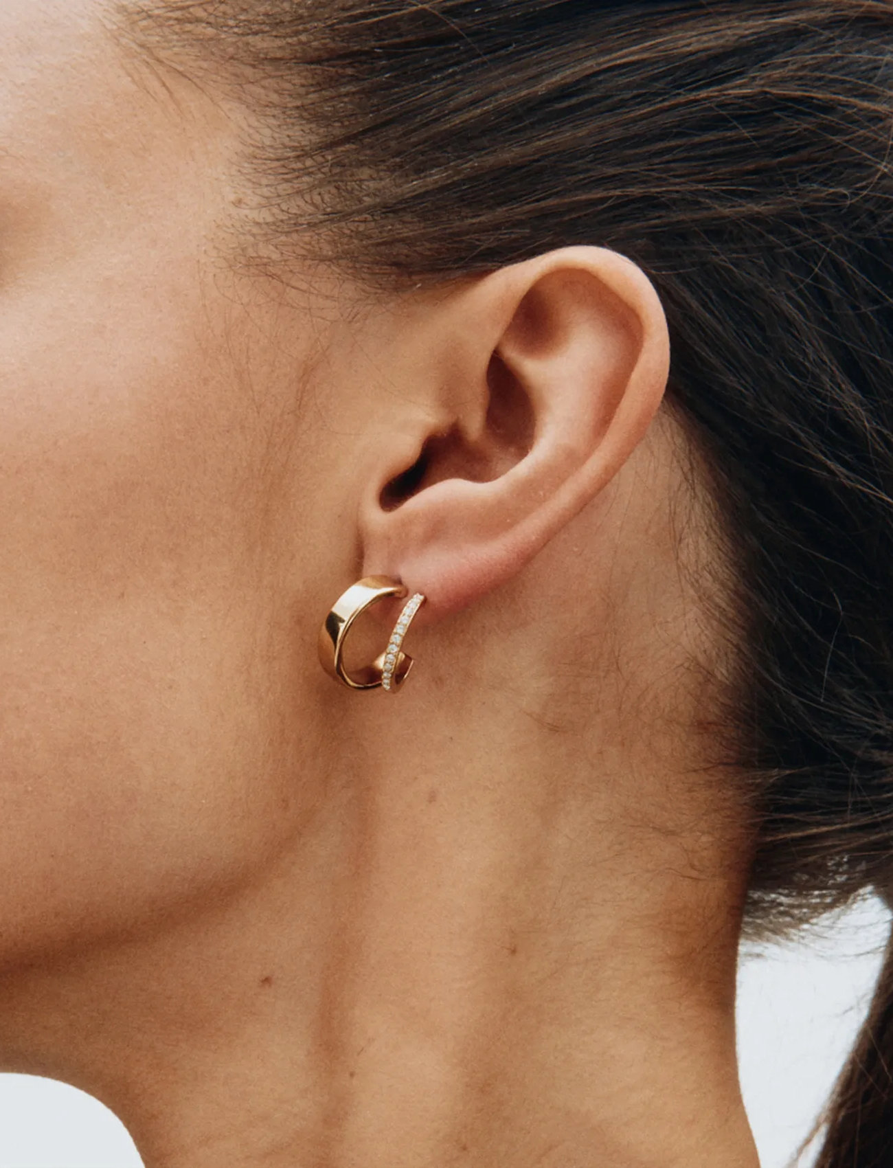 Edblad Plié Hoops Double Gold, One Size, Gold, Øreringe > Creoler, Dame