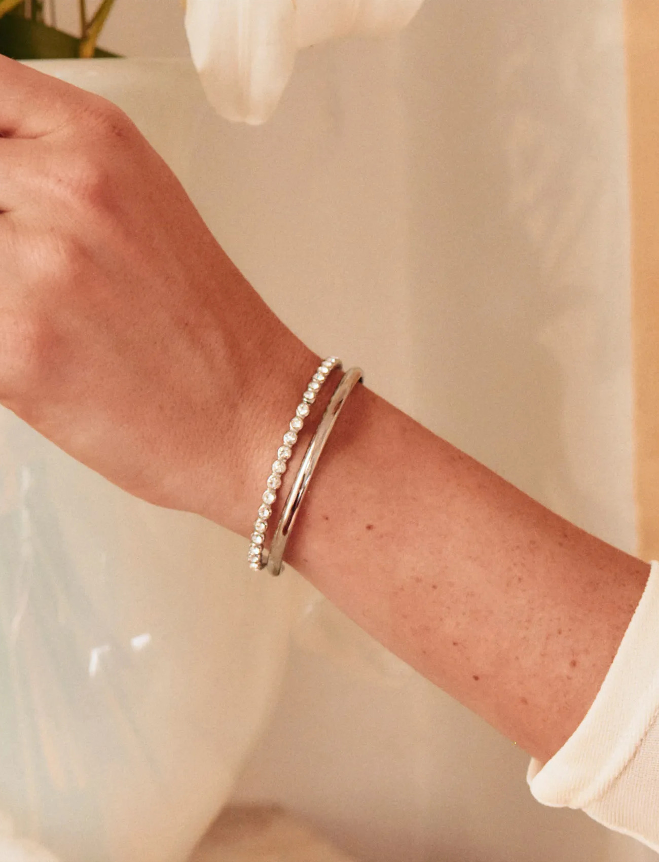 Edblad Grace Bangle Steel, S, Silver, Armbånd > Armringe, Dame