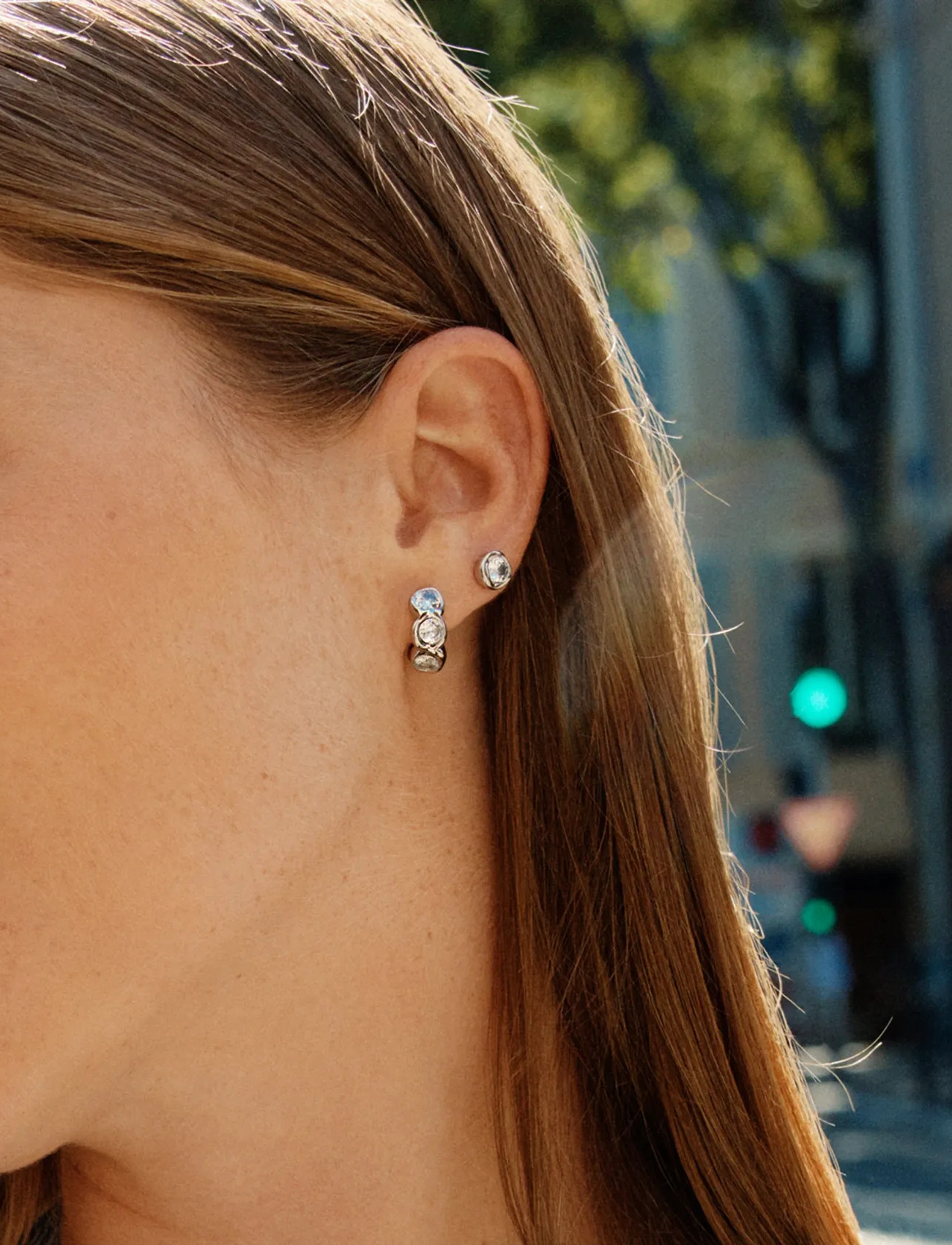Edblad Ocean Gem Studs Steel, One Size, Silver, Øreringe > Ørestikker, Dame