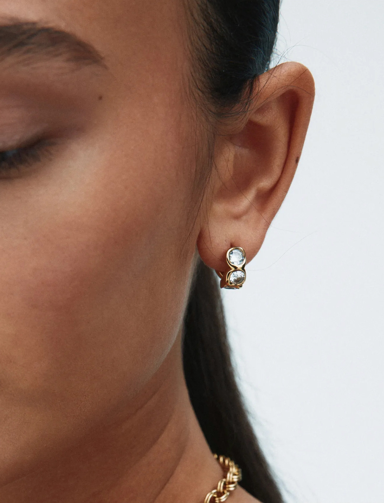 Edblad Ocean Gem Hoops Gold, One Size, Gold, Øreringe > Creoler, Dame