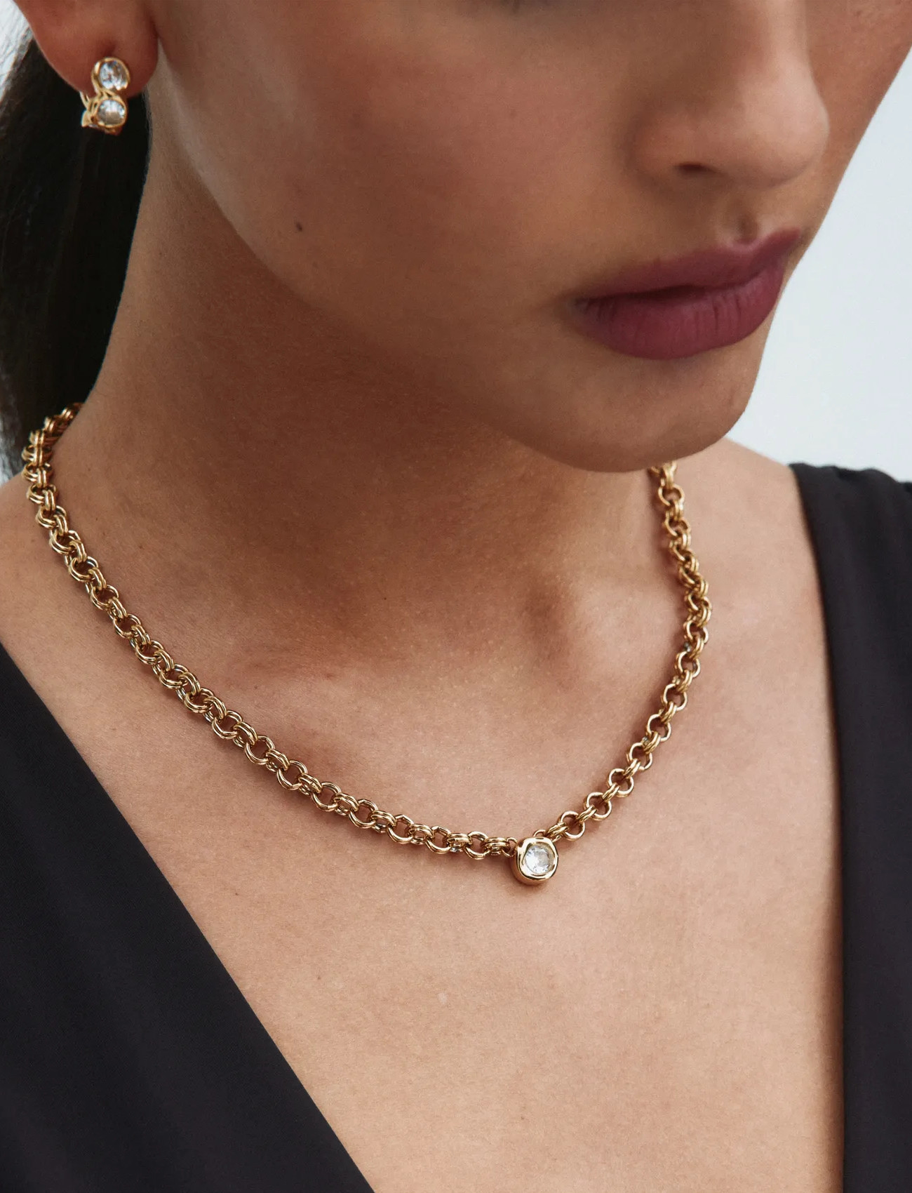 Edblad Ocean Gem Necklace L Gold, One Size, Gold, Halskæder > Kædehalskæder, Dame