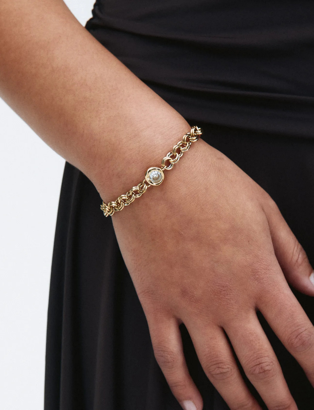 Edblad Ocean Gem Bracelet L Gold, One Size, Gold, Armbånd > Kædearmbånd, Dame
