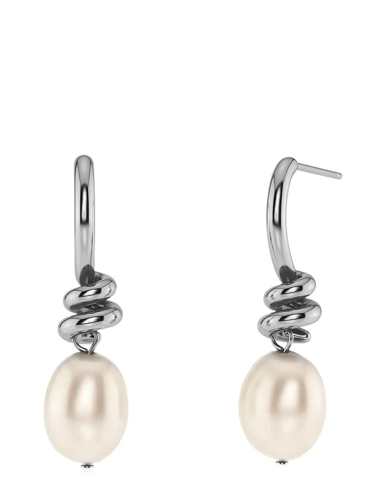 Edblad Swivel Earrings Pearl S Steel, One Size, Silver, Øreringe > Øreringe Med Vedhæng, Dame
