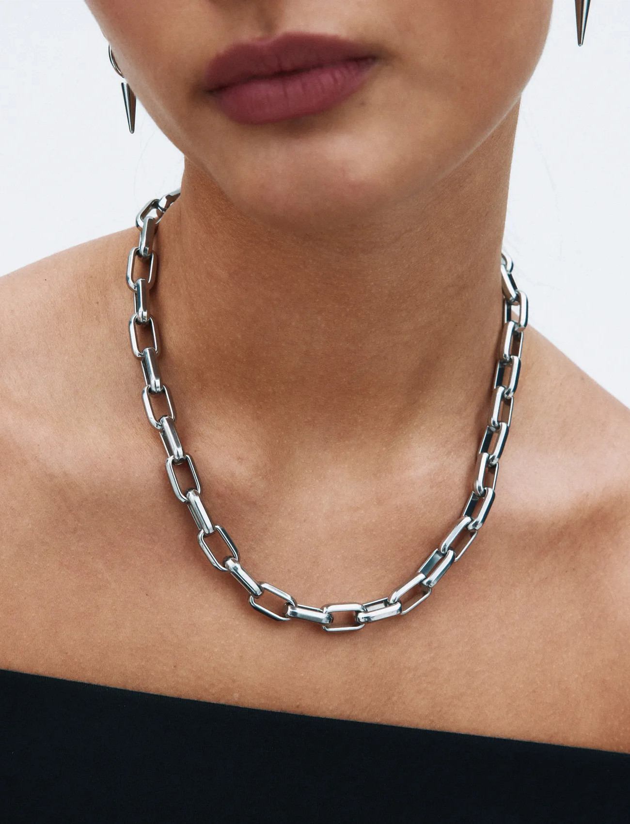 Edblad Box Chain Maxi Necklace Steel, One Size 45 cm, Silver, Halskæder > Kædehalskæder, Dame