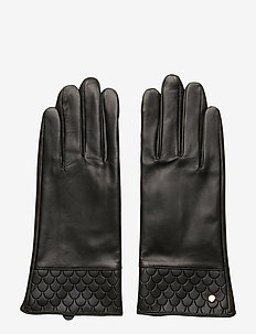 Tiles Leather Glove Black - BLACK