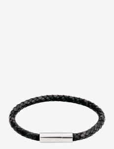 Franky Bracelet Leather Black - stiprināšana - black