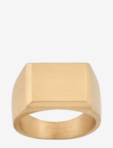 Cole Signet Ring Matt Gold - rings - gold
