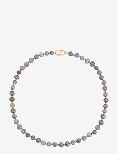 Iris Pearl Necklace Teal Gold - collier de perles - gold