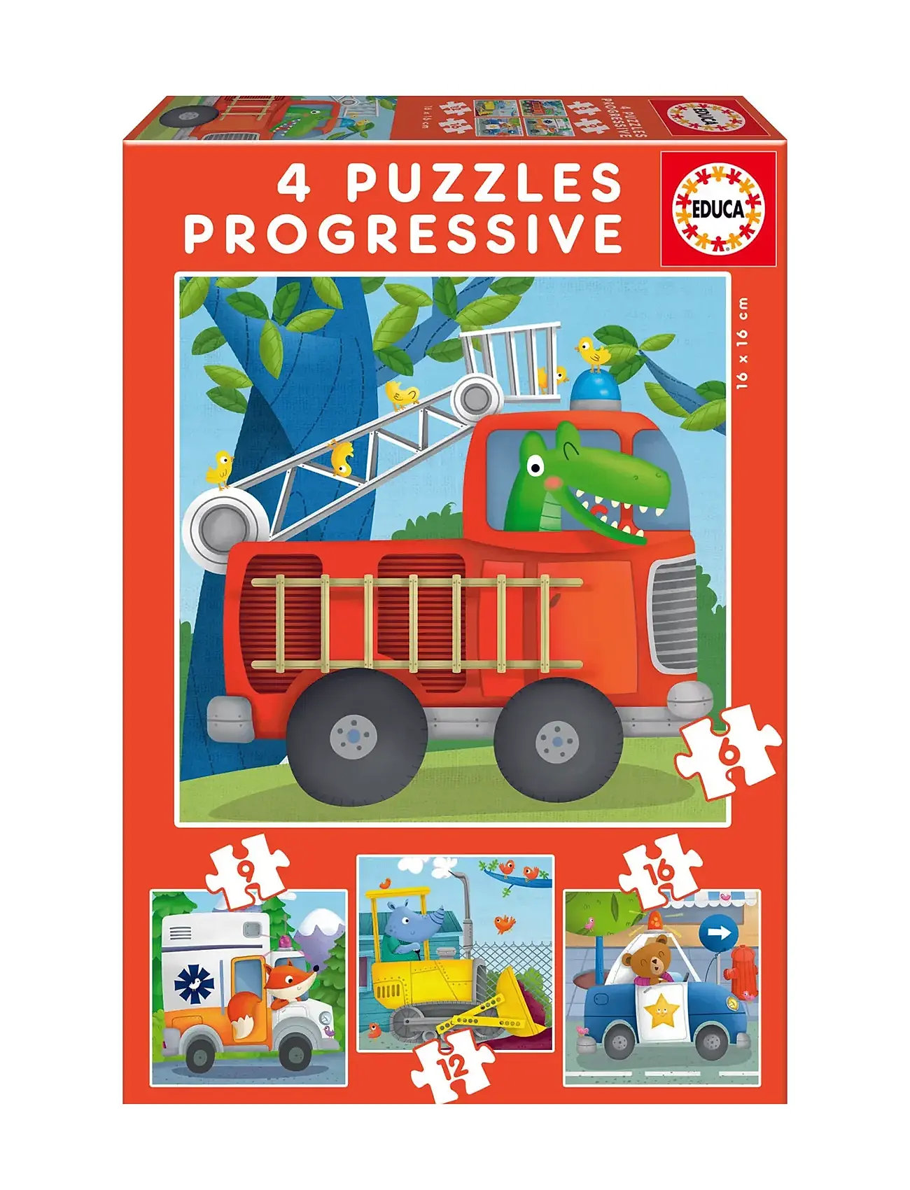 Educa 6-9-12-16 Rescue Patrol Toys Puzzles And Games Puzzles Classic Puzzles Multi/patterned Educa