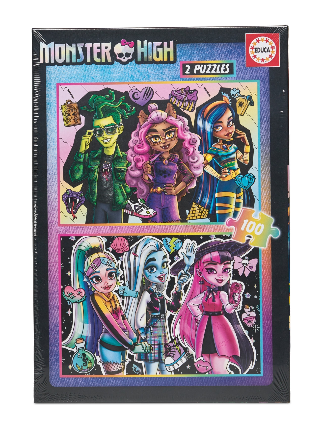 Educa 2X100 Monster High Toys Puzzles And Games Puzzles Classic Puzzles Multi/patterned Educa