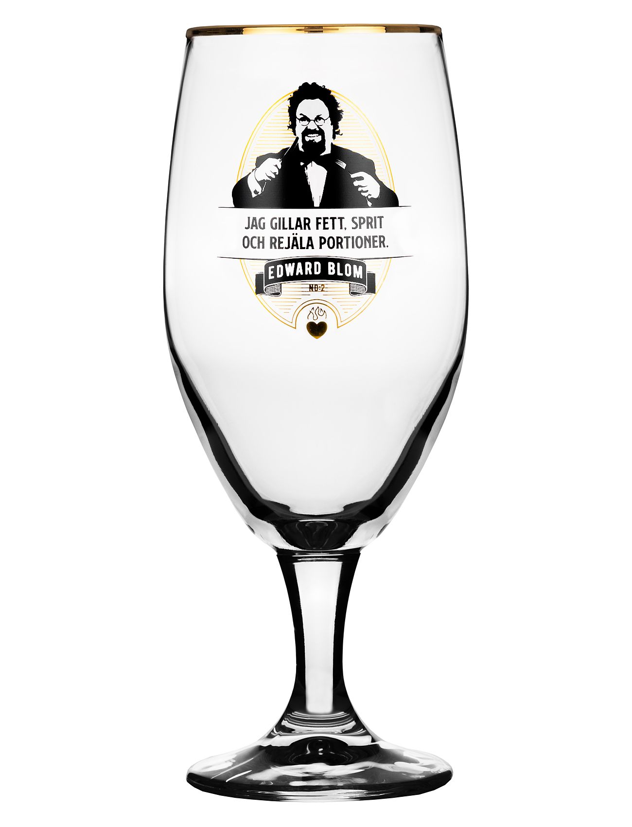 Edward Blom Beer Glass No:2 "Jag Gillar Fett", 40 CL, Nude, Glas > Ølglas, Unisex