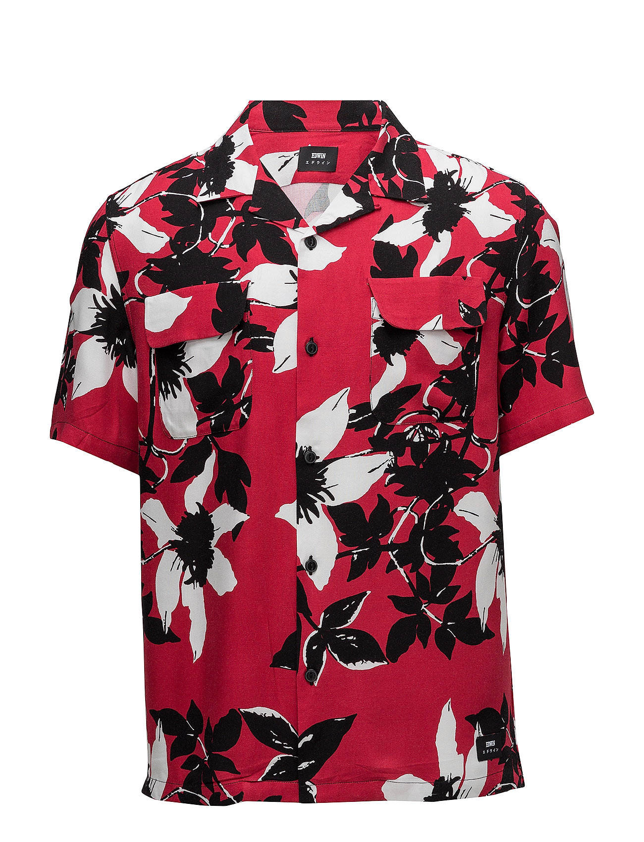 Garage Shirt Ss Overhemd Met Korte Mouwen Rood Edwin edwin kopen in de aanbieding