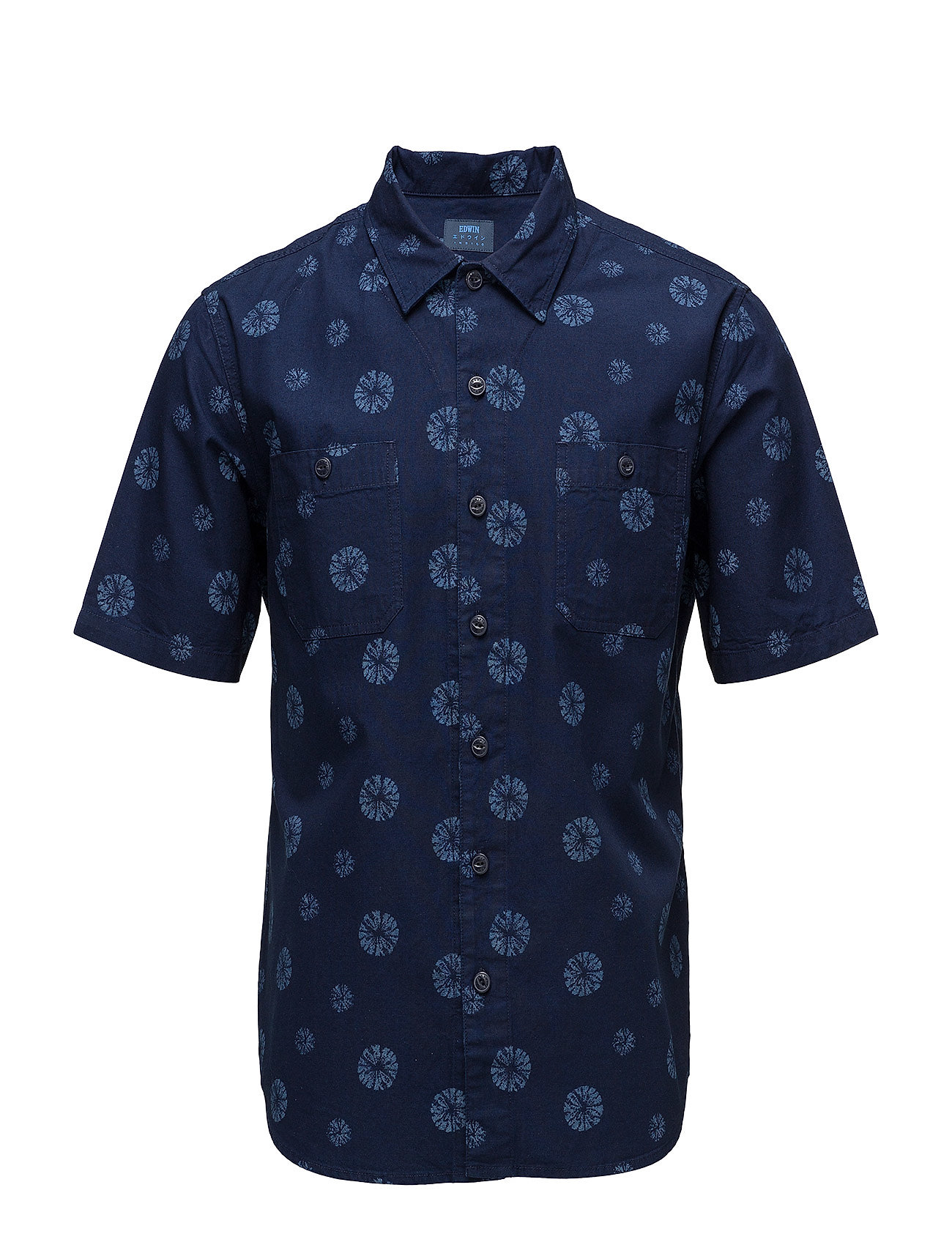 Cell Shirt Ss Overhemd Met Korte Mouwen Blauw Edwin edwin kopen in de aanbieding