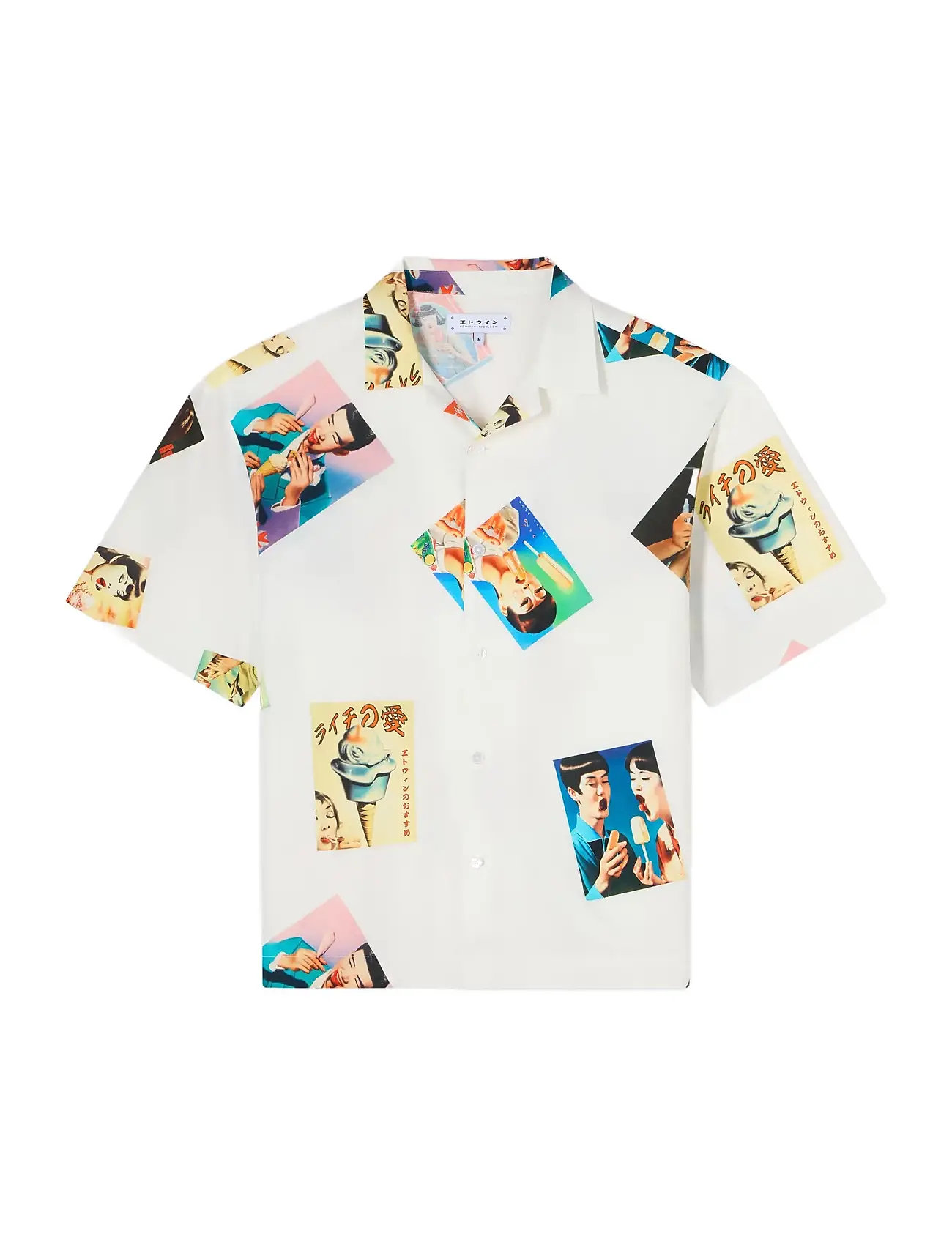 Edwin Aisukurimu Shirt Ss - Multicolor, S, Cream, Skjorter > Kortærmede Shirts, Herre