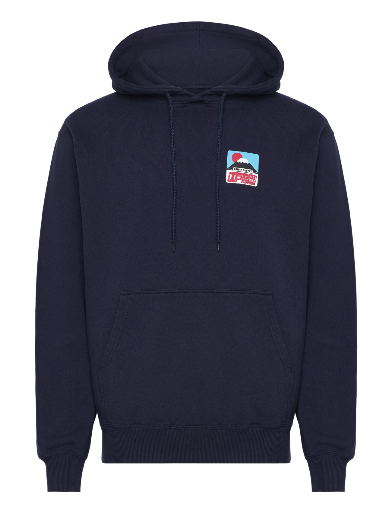Edwin Sunset On Fuji San Hoodie Sweat - Maritime Blue, XXL, Navy, Sweatshirts & Hættetrøjer > Hættetrøjer, Herre
