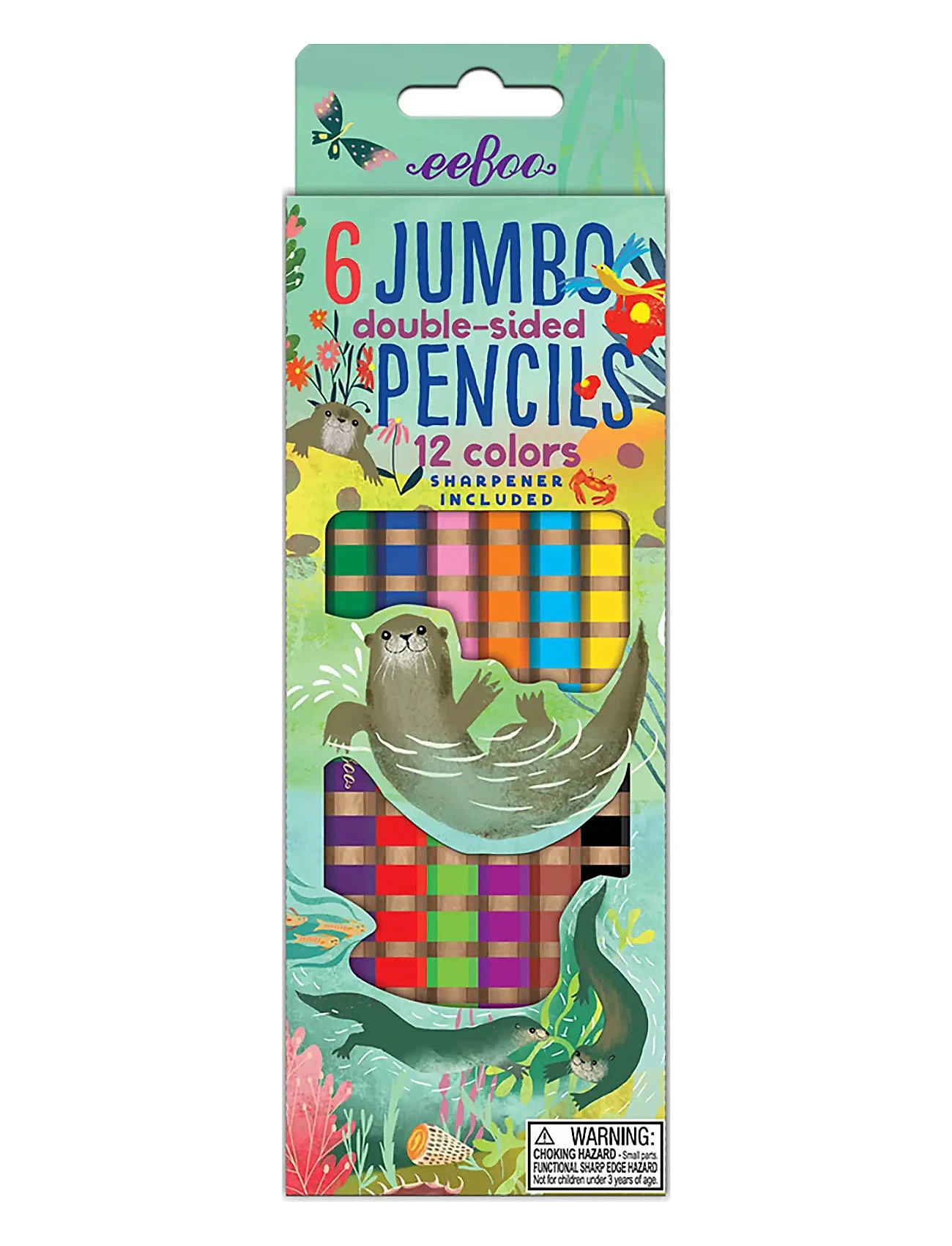 6 Double-Sided Jumbo Pencils Toys Creativity Drawing & Crafts Drawing Coloured Pencils Multi/patterned Eeboo