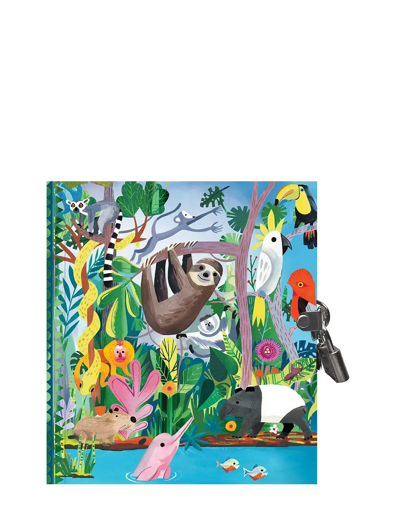 Diary With Lock - Rainforest Toys Creativity Drawing & Crafts Drawing Coloring & Craft Books Multi/patterned Eeboo