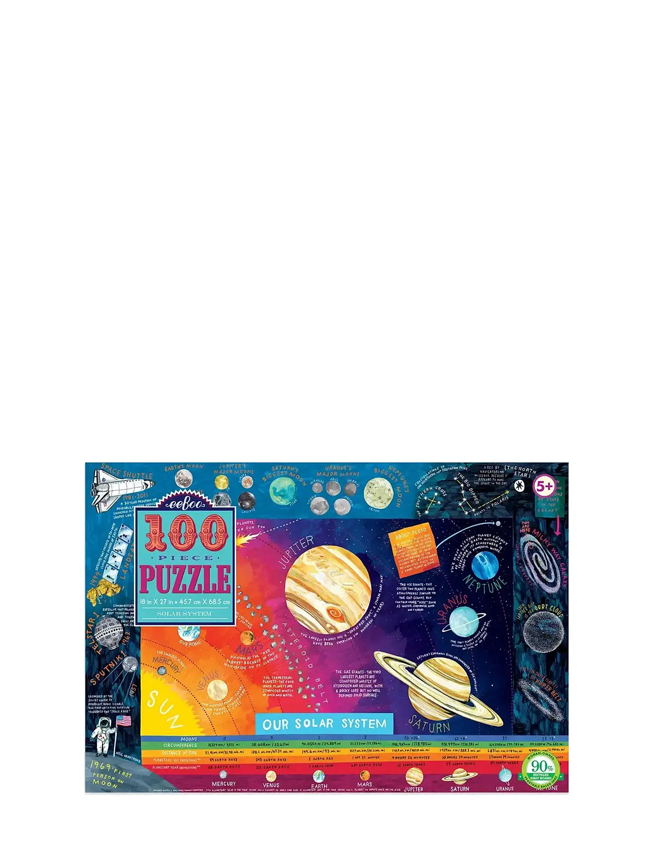 Solar System 100 Pc Puzzle Toys Puzzles And Games Puzzles Classic Puzzles Multi/patterned Eeboo