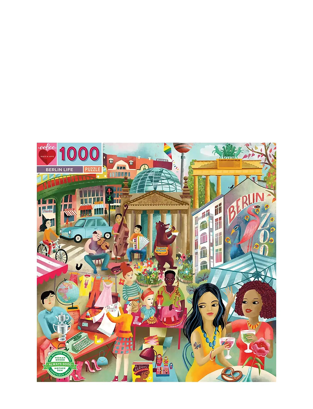 Puzzle 1000 Pcs - Berlin Life Toys Puzzles And Games Puzzles Classic Puzzles Multi/patterned Eeboo