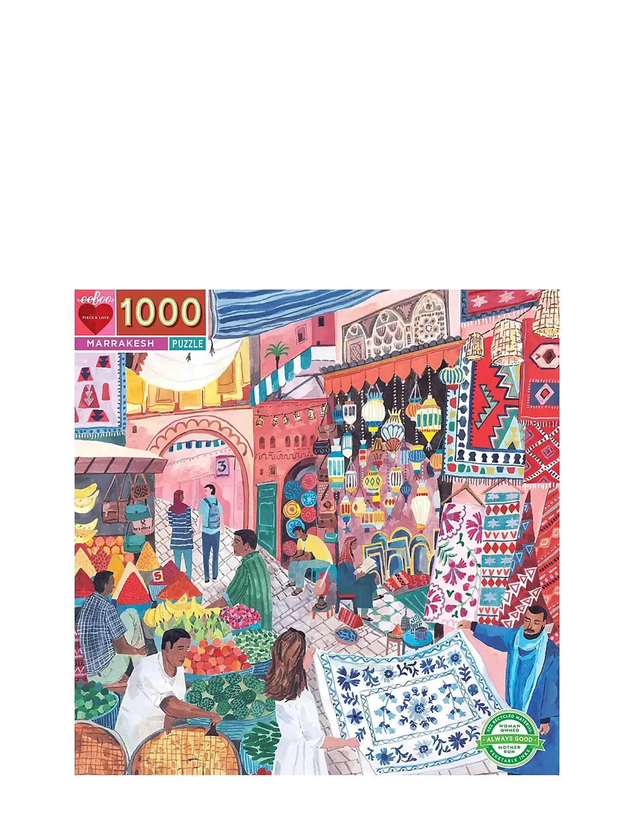 Puzzle 1000 Pcs - Marrakesh Toys Puzzles And Games Puzzles Classic Puzzles Multi/patterned Eeboo