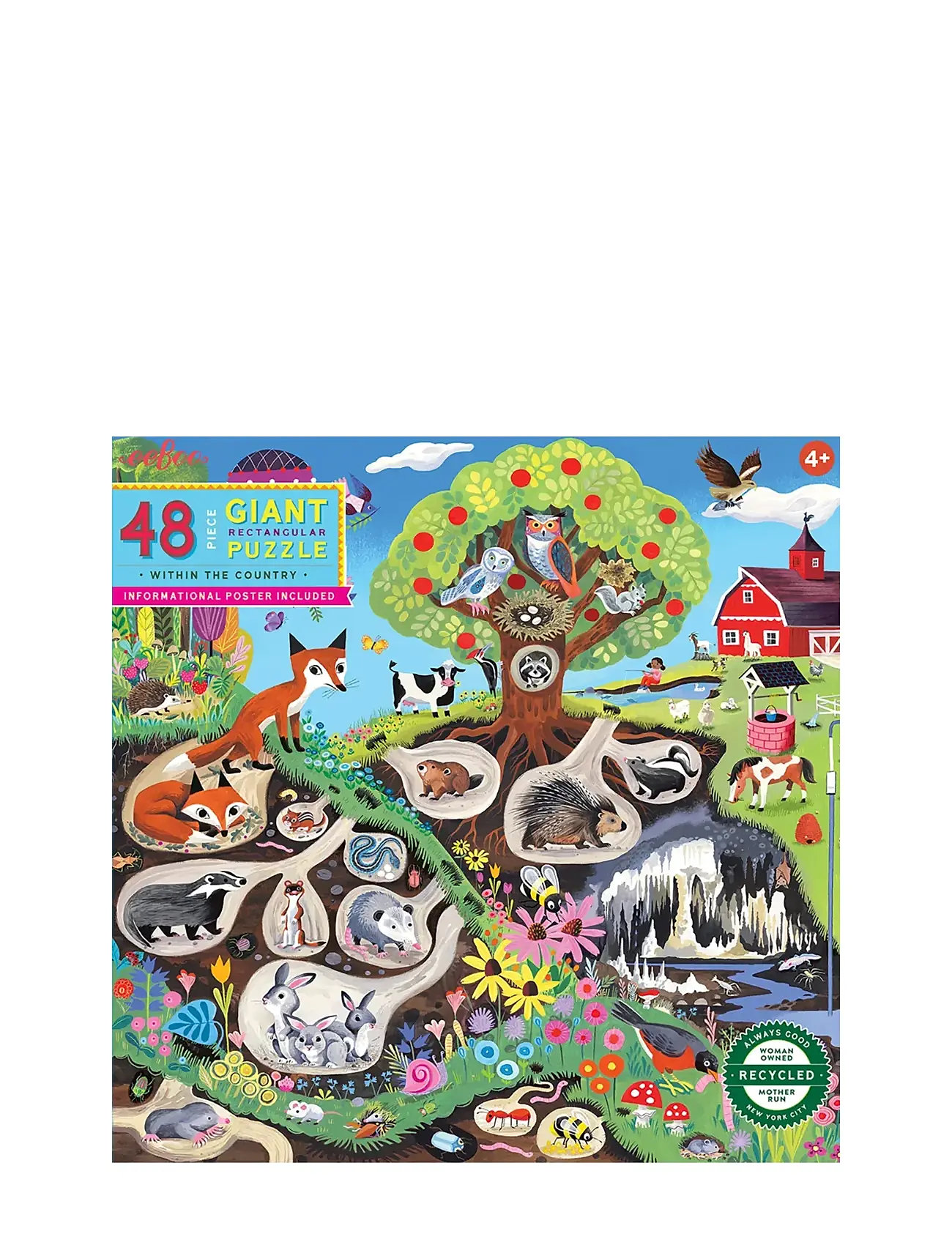 Giant Puzzle 48 Pcs - Within The Country Toys Puzzles And Games Puzzles Classic Puzzles Multi/patterned Eeboo