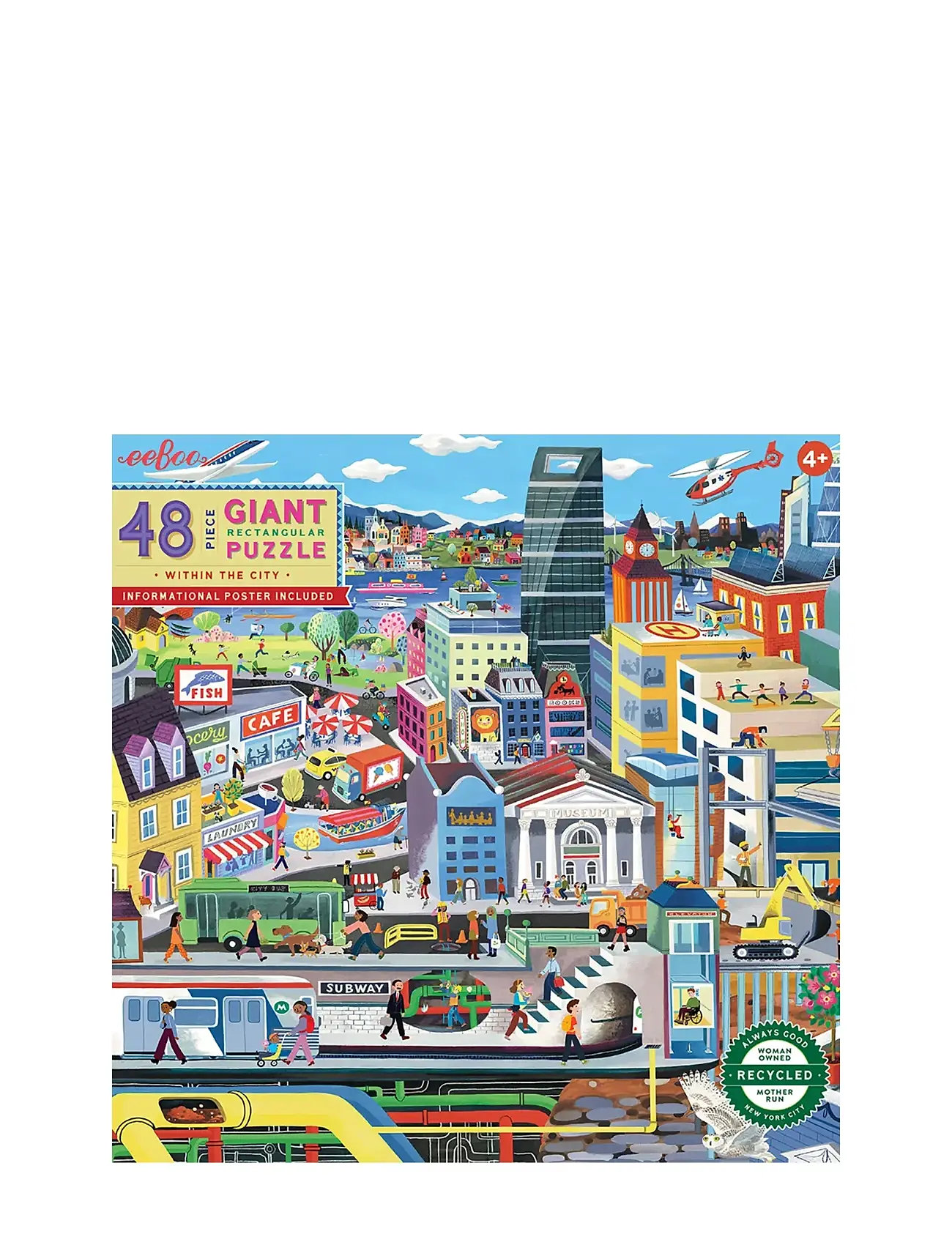Giant Puzzle 48 Pcs - Within The City Toys Puzzles And Games Puzzles Classic Puzzles Multi/patterned Eeboo
