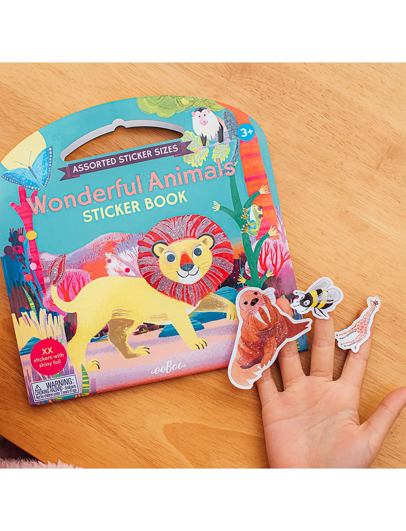 Eeboo Sticker Book - Wonderful Animals, One Size, Multi/patterned, Tegning > Malebøger Og Håndarbejdsbøger, Børn
