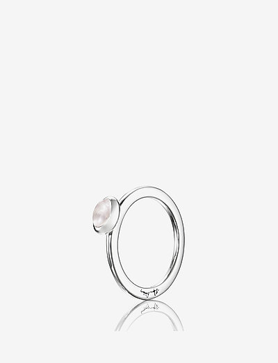 Love Bead Ring Silver - Rose Quartz - ringen - silver