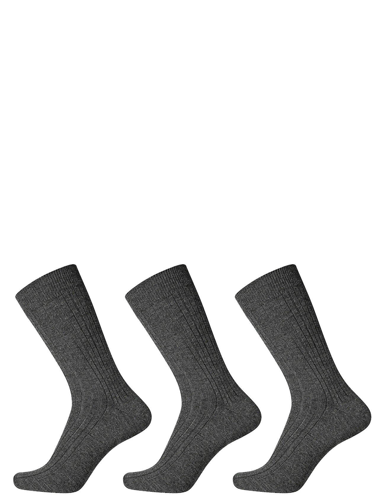 Egtved Egtved Broad Rib Wool 3-Pack, 44-46, Grey, Sokker > Almindelige Sokker, Herre