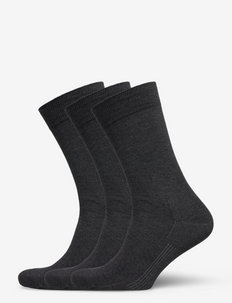 Egtved socks org.cotton 3-pack - zeķu multipaka - mörkgrå me