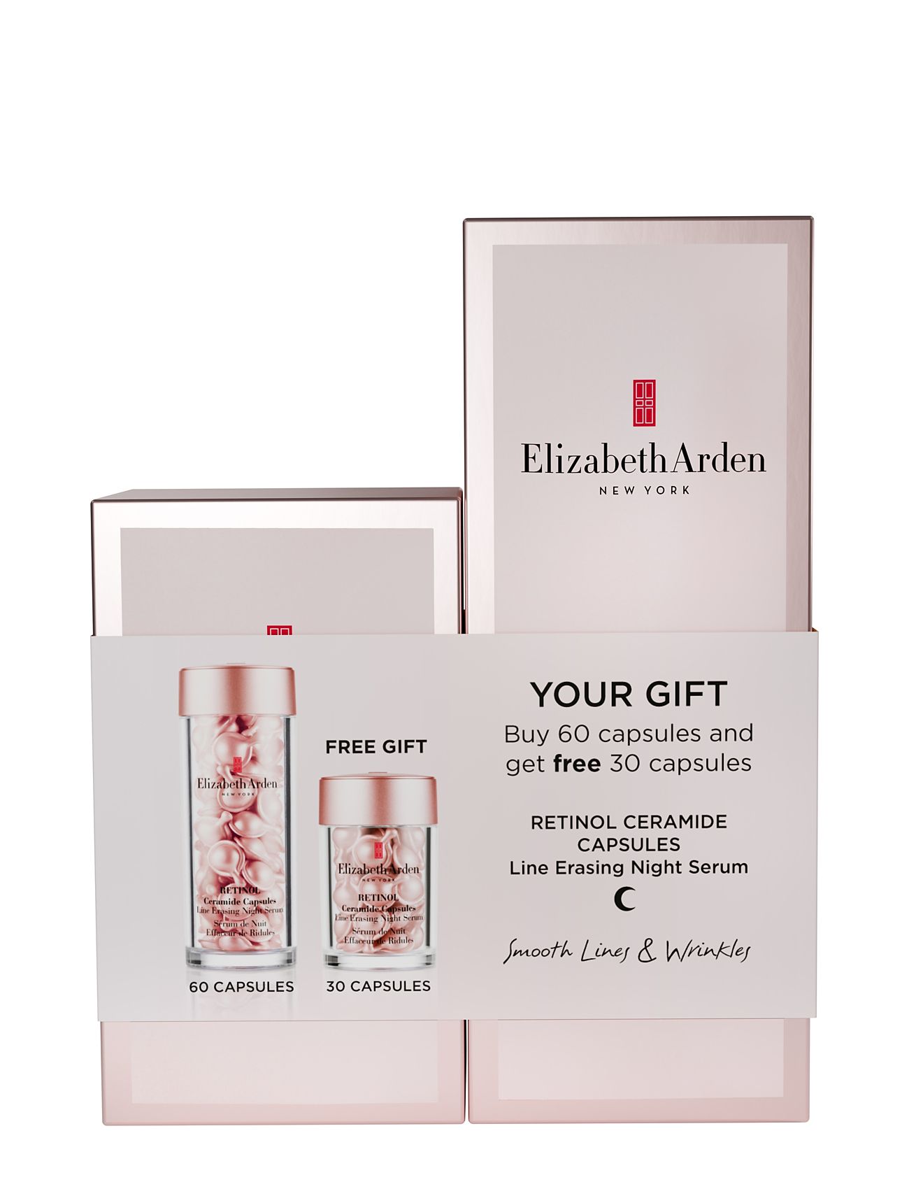 Elizabeth Arden Ceramide Capsules 60 Pcs. Caps W/30 Pcs Gift Hudplejesæt Nude Elizabeth Arden