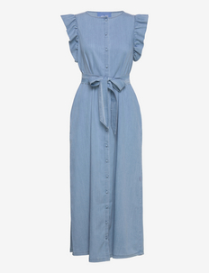 Pauline long denim dress - maxi sukienki - blue denim