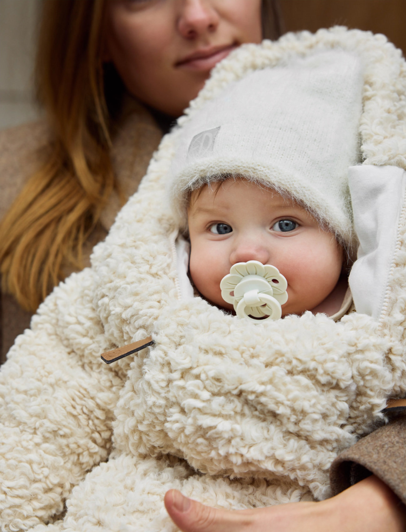 Elodie Details Furry Knit Beanie - Vanilla White, 2-3Y, White, Huer > Beanie, Børn