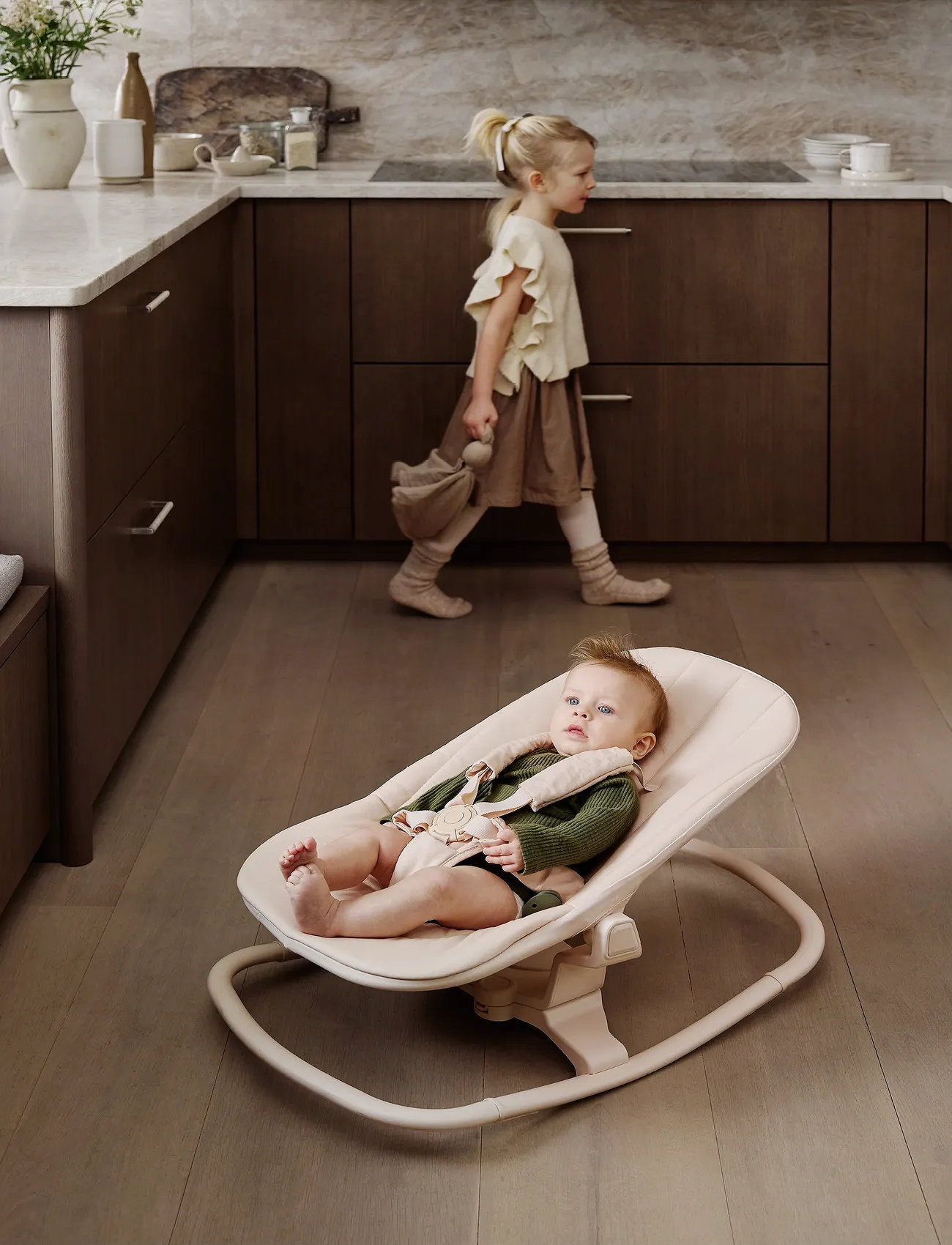 Elodie Details Grace Bouncer Base Moonshell, One Size, Beige, Baby Og Graviditet > Baby Chairs & Accessories, Børn