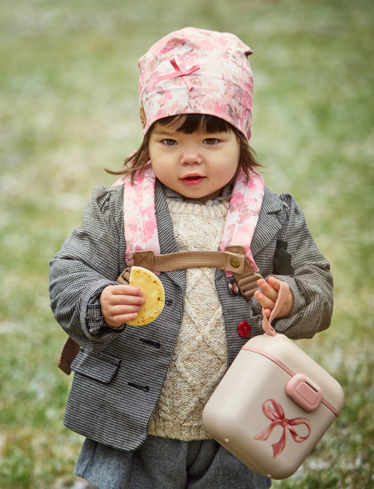 Elodie Details Lunch & Snack Box - Rosy Bow, 800 ml, Pink, Måltidstid > Madkasser, Børn