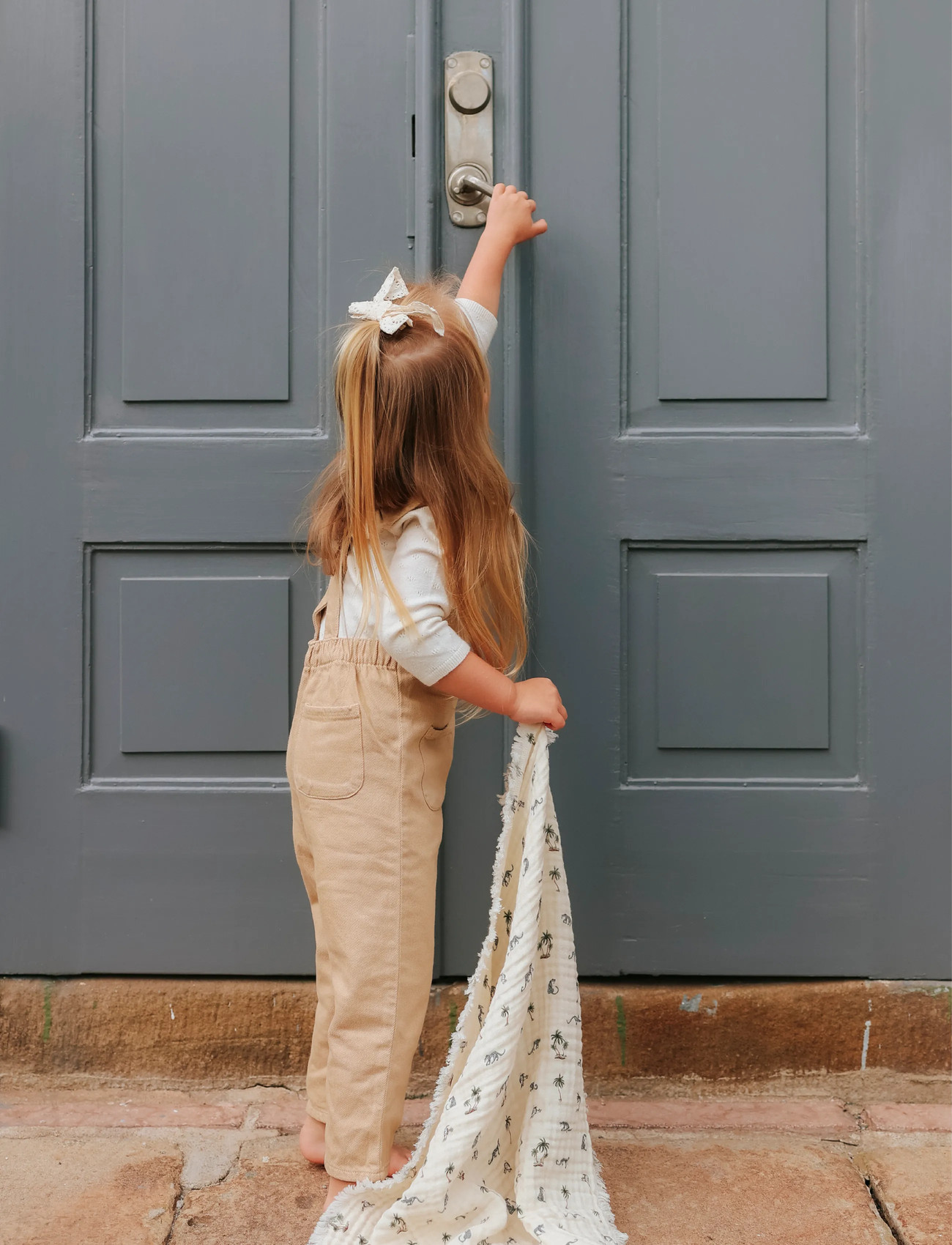 Elodie Details Soft Cotton Blanket Garden Leo's Resort, One Size, White, Babysøvn > Nusseklude, Børn