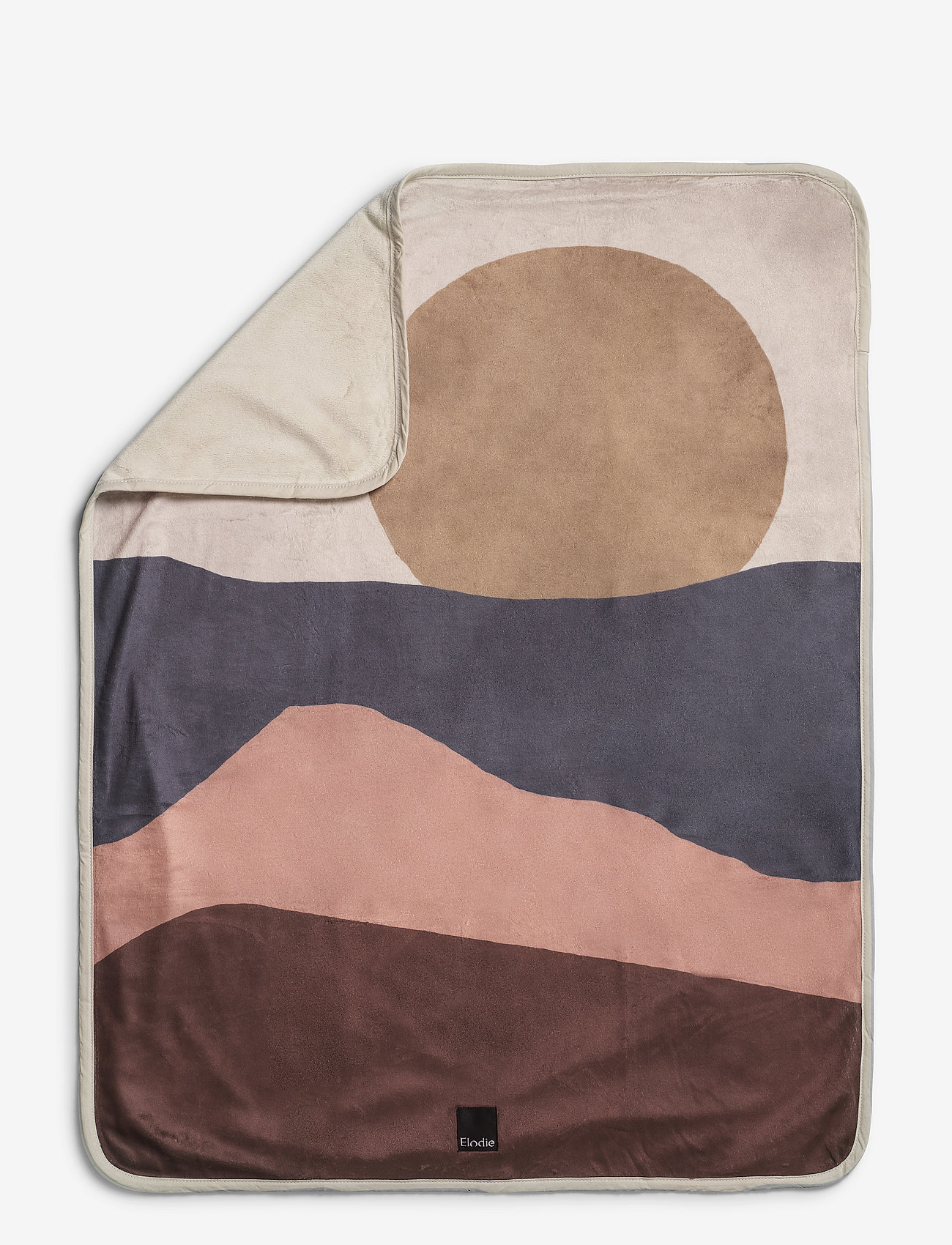 Elodie Details - Pearl Velvet Blanket - Winter Sunset - blankets - dustypink/dk blue/beige - 1