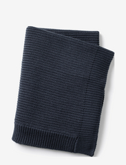 Elodie Details - Wool Knitted Blanket - Juniper Blue - blankets - dk blue - 0