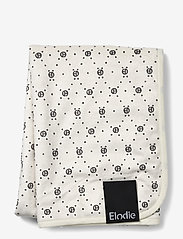 Elodie Details - Pearl Velvet Blanket - Monogram - blankets - white/black - 0