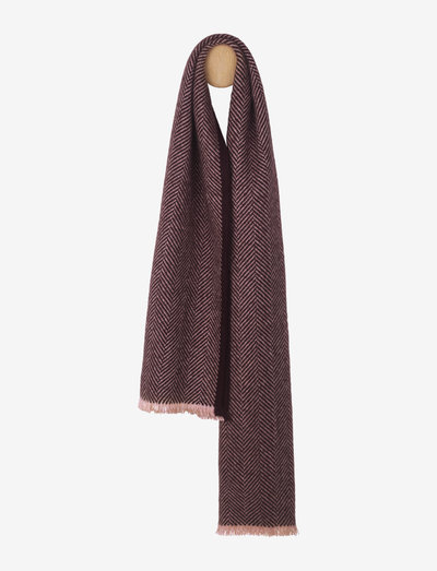 Edinburgh scarf - winter scarves - nude/chocolate