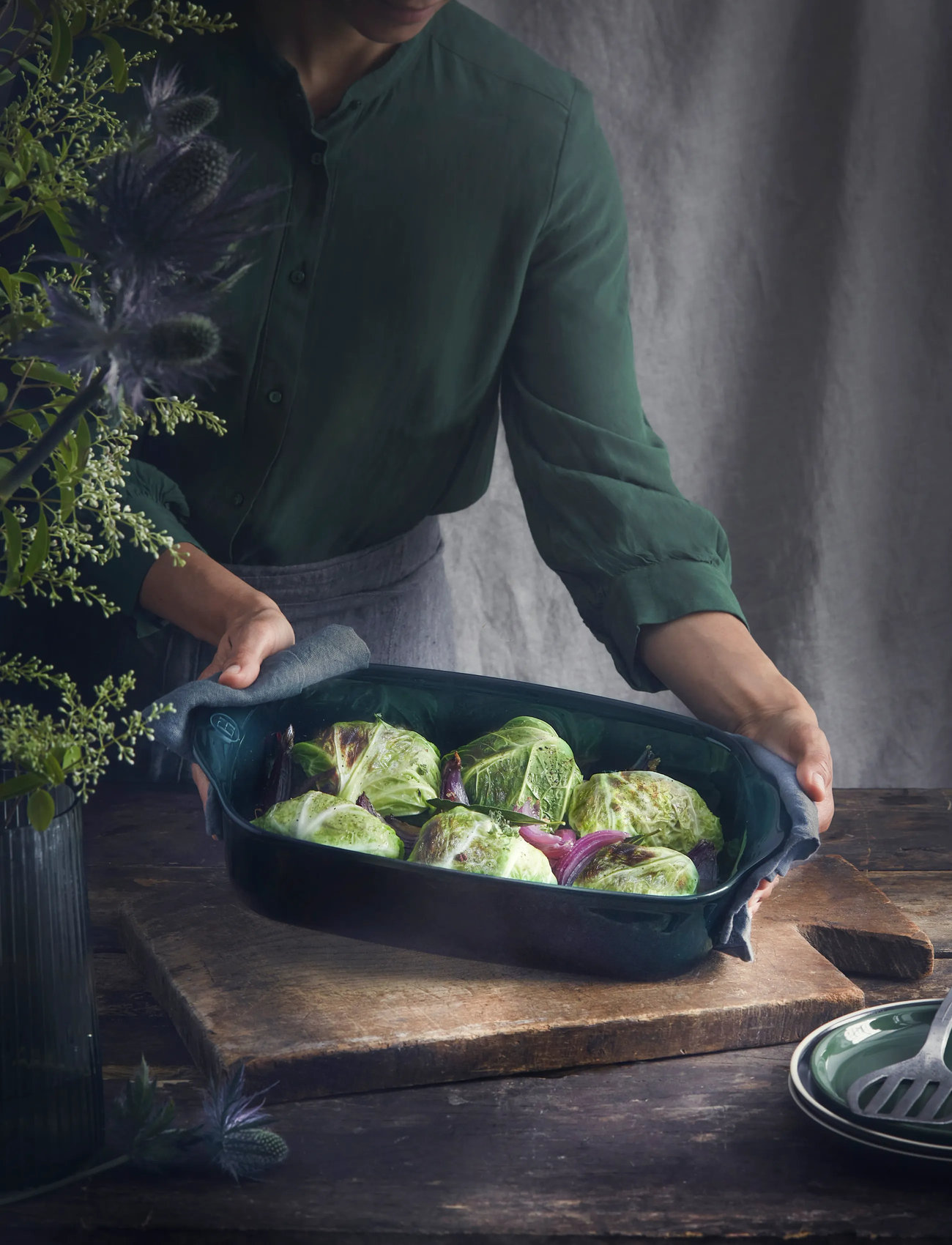 Emile Henry Small Rectangular Oven Dish, 1.55 L, Green, Køkken > Ovnforme, Unisex
