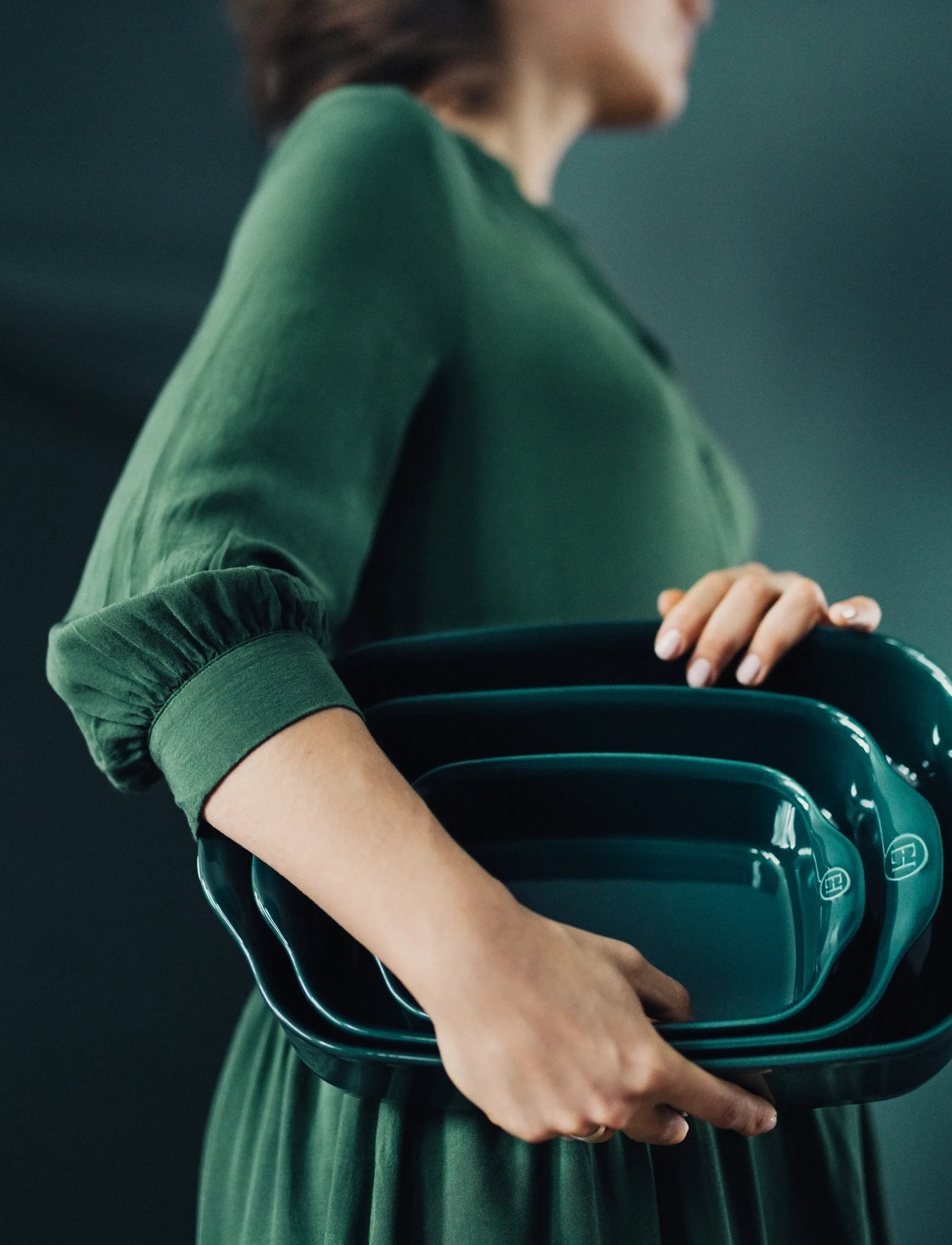 Emile Henry Large Rectangular Oven Dish, 4 L, Green, Køkken > Ovnforme, Unisex